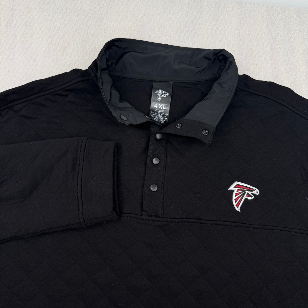Atlanta Falcons Mens 4XL 2024 Season Ticket Holder Quilted Pullover 1/4 Snap Blk